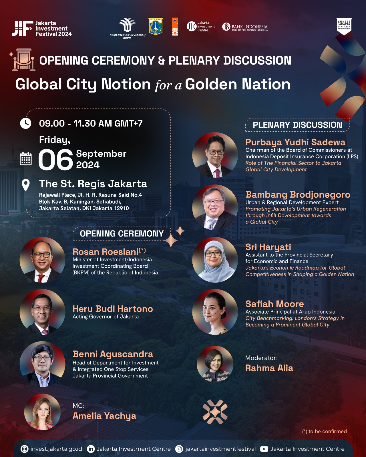 Jakarta Investment Festival 2024 - Plenary Session: Global City Notion for a Golden Nation