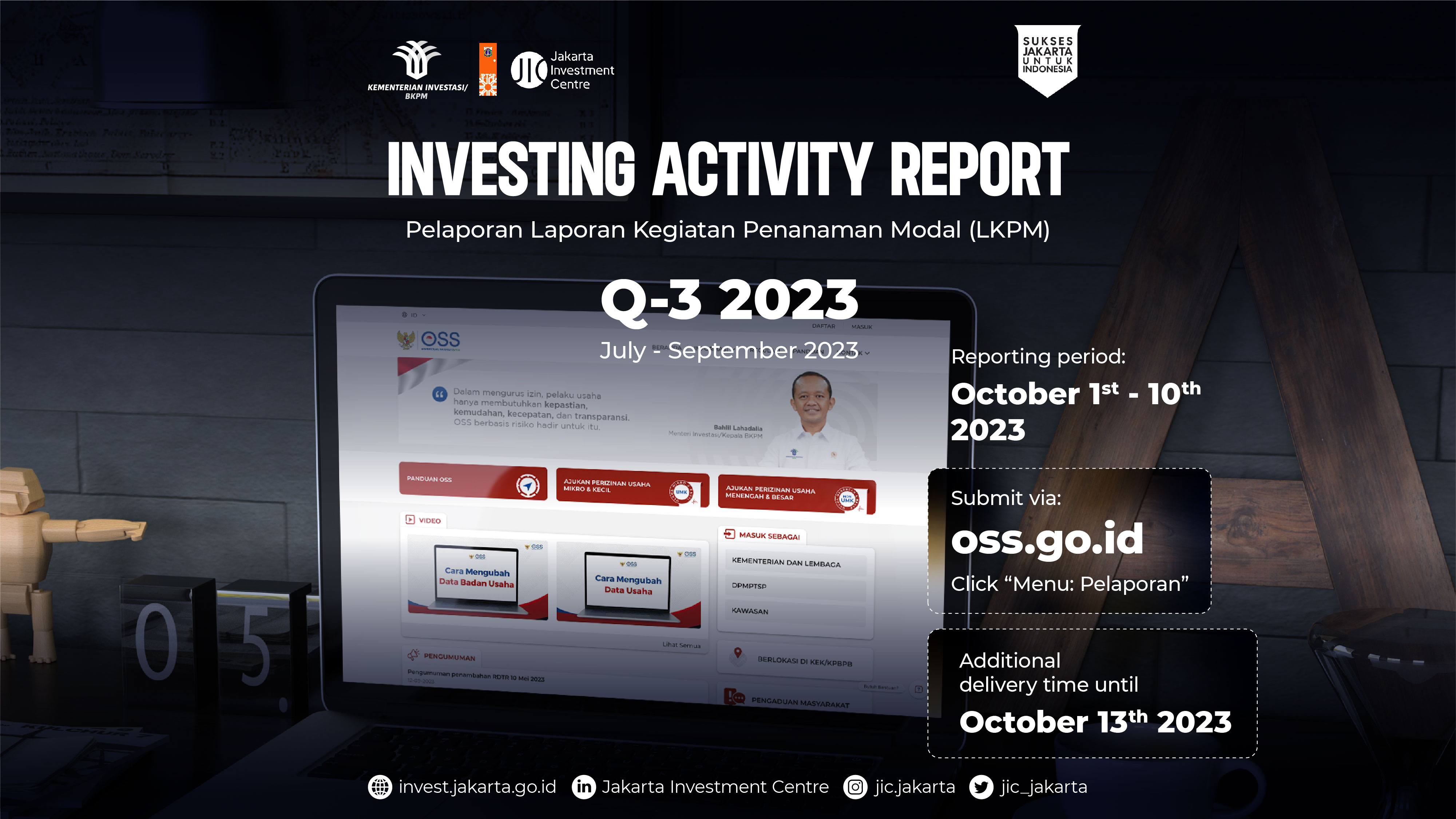 Investing Activity Report (Pelaporan Laporan Kegiatan Penanaman Modal / LKPM) Quarter III July - September 2023
