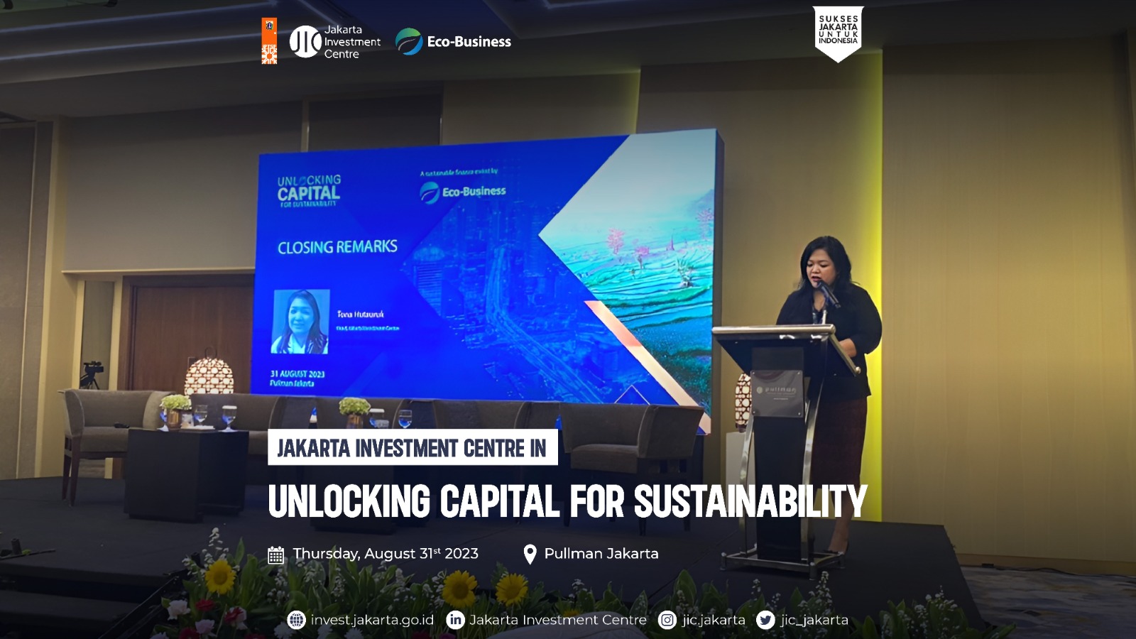 Jakarta Investment Centre in Unlocking Capital for Sustainability 2023 by Eco-Business Singapore